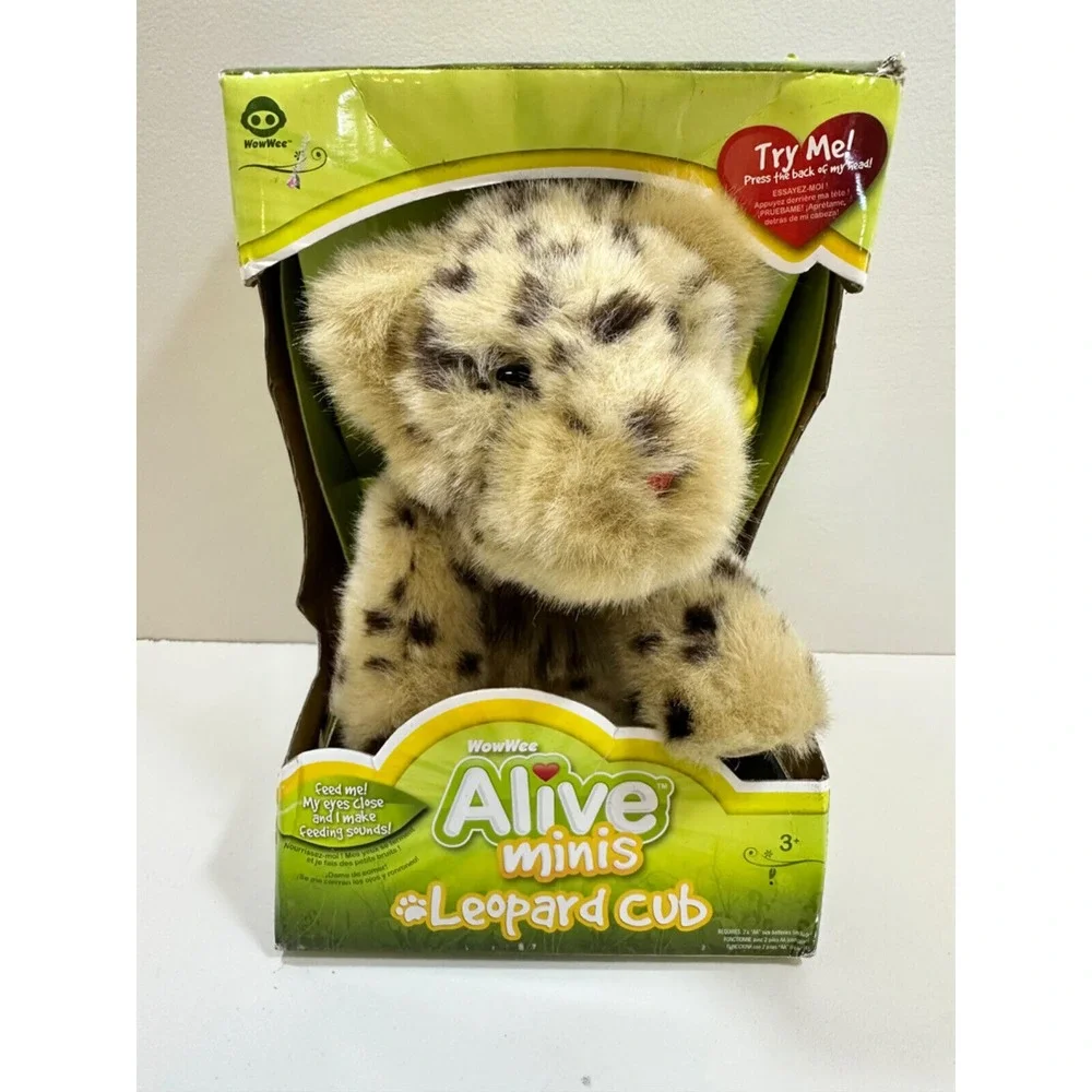 WowWee Alive Minis Leopard‎ Cub Feed Me With My Bottle! Sounds Plush Toy 2008